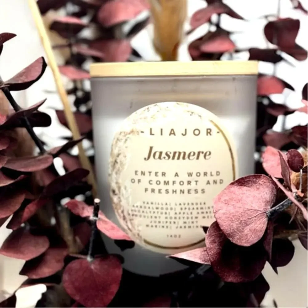 Liajor Jasmere Organic Soy Wax Double Wick Candle 14oz
